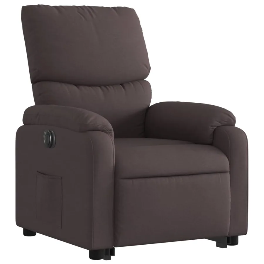 Fauteuil inclinable électrique marron foncé tissu - 4