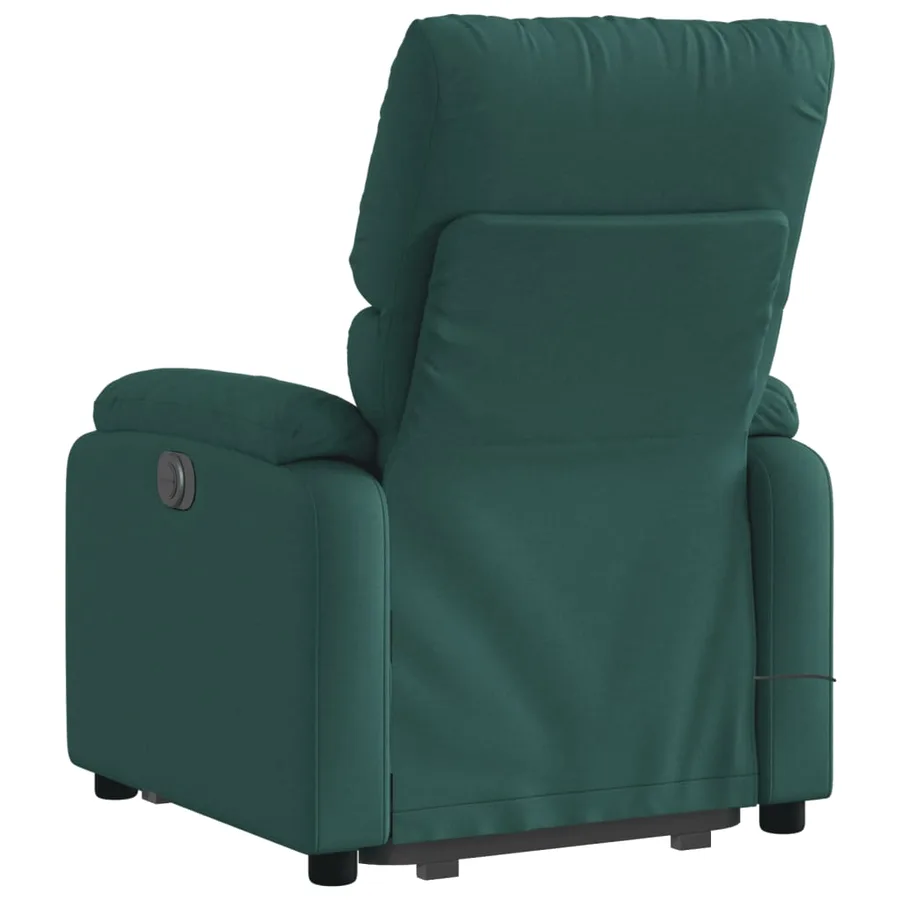 Fauteuil inclinable de massage électrique Vert foncé Tissu - 5