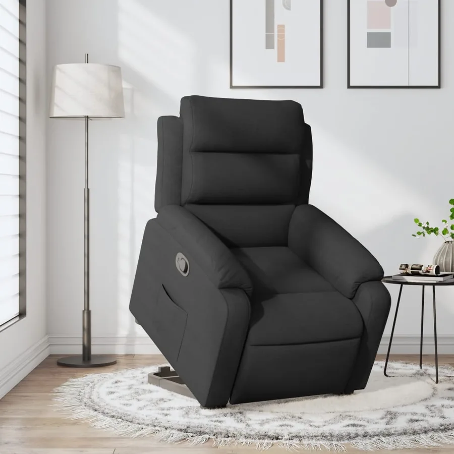 Fauteuil inclinable noir tissu - 16