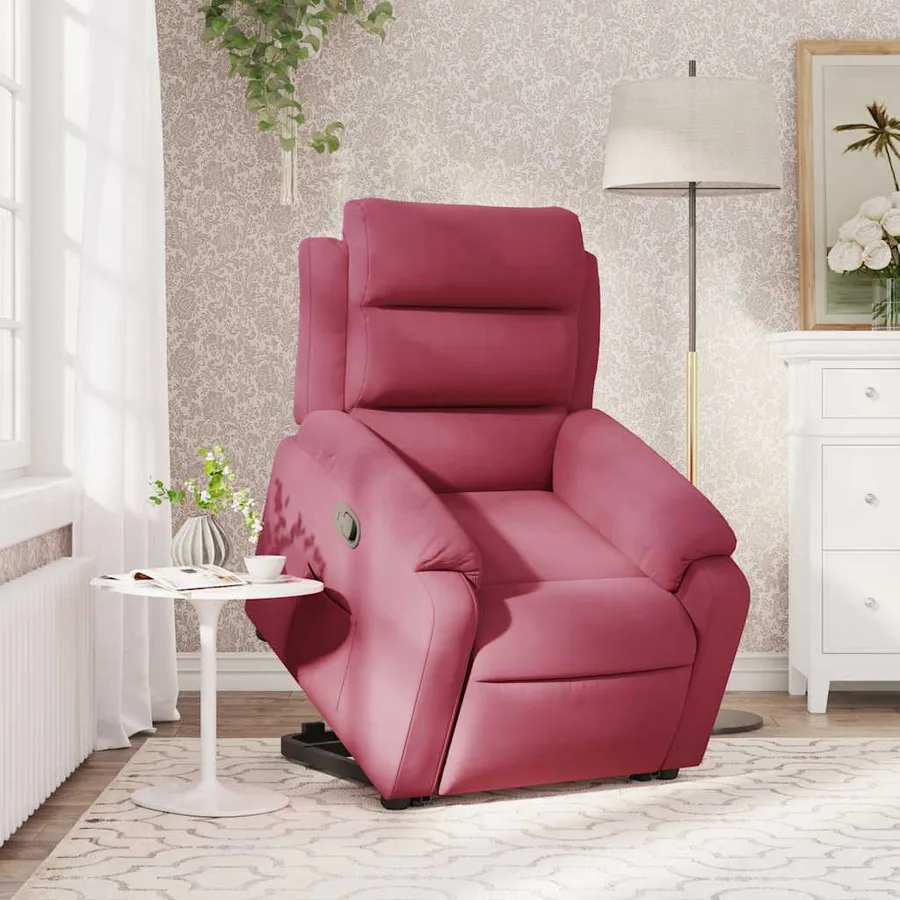 Fauteuil inclinable Rouge bordeaux Velours - 15