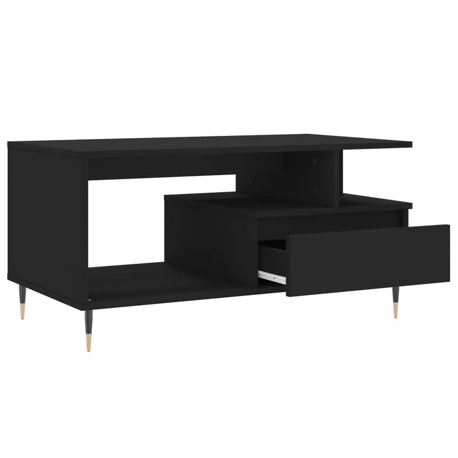 Table basse Noir 90x49x45 cm Bois d'ingénierie - 5