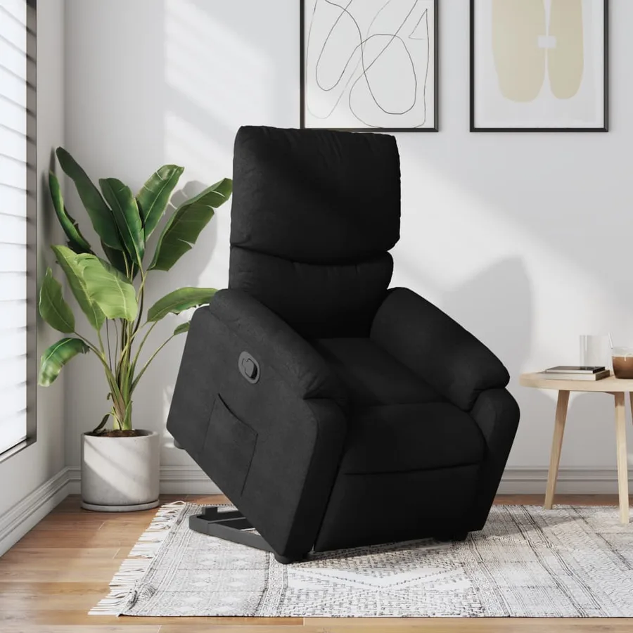 Fauteuil inclinable noir tissu - 16