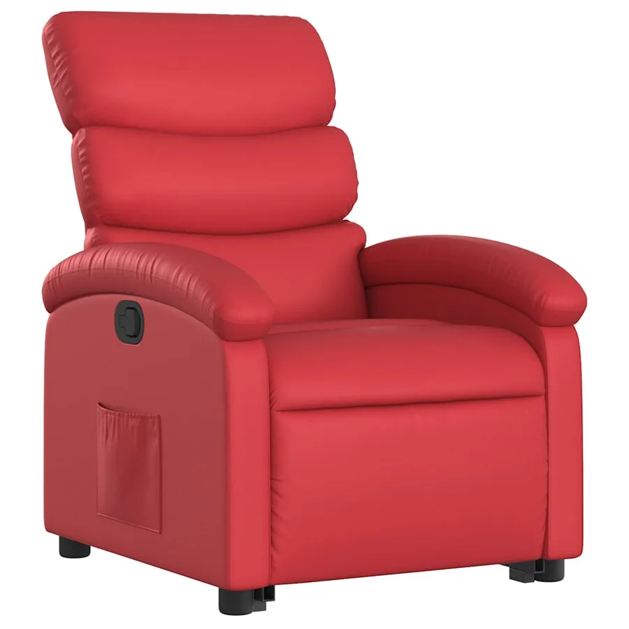 Fauteuil inclinable Rouge Similicuir - 4