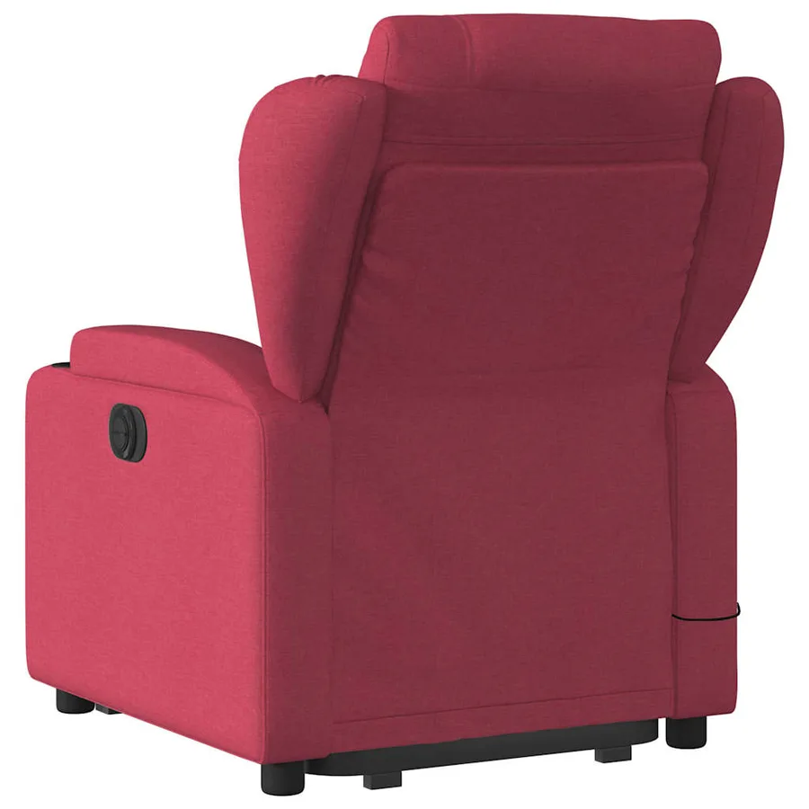 Fauteuil inclinable de massage électrique Rouge bordeaux Tissu - 5