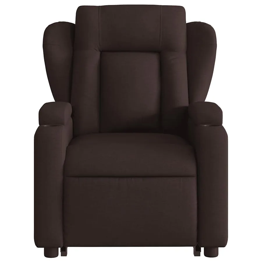 Fauteuil inclinable de massage électrique Marron foncé Tissu - 9