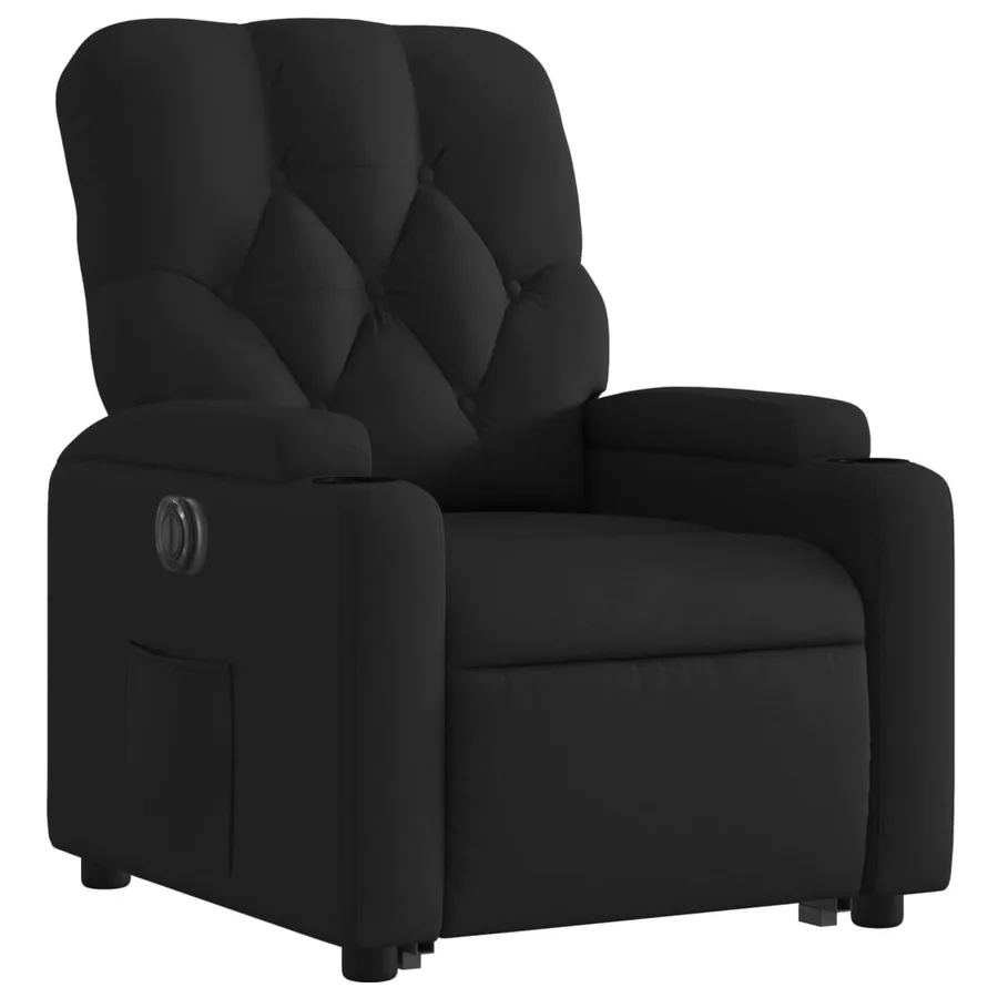 Fauteuil inclinable électrique noir tissu - 4
