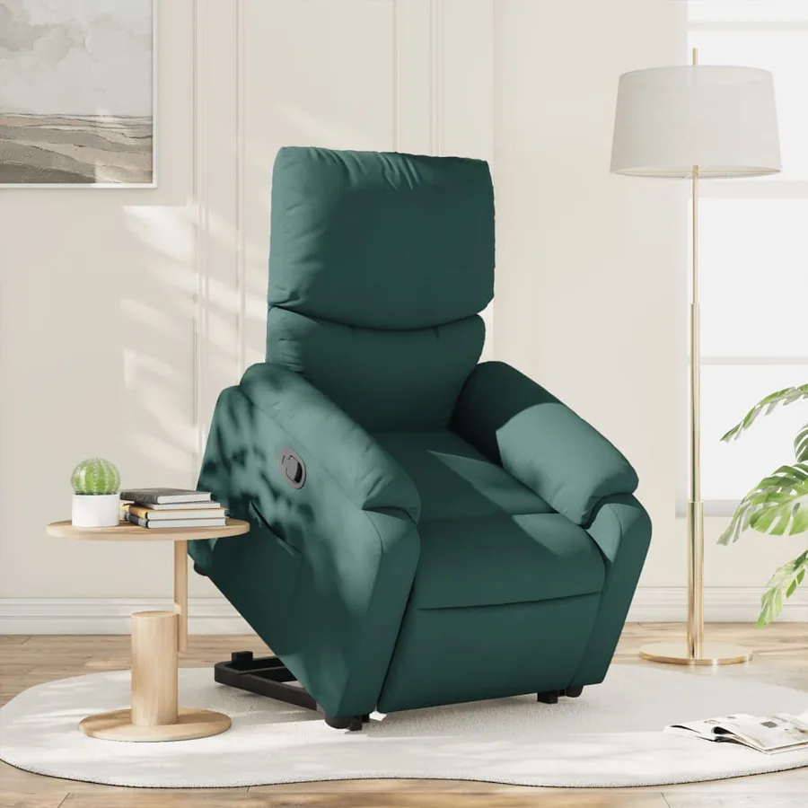 Fauteuil inclinable vert foncé tissu - 15