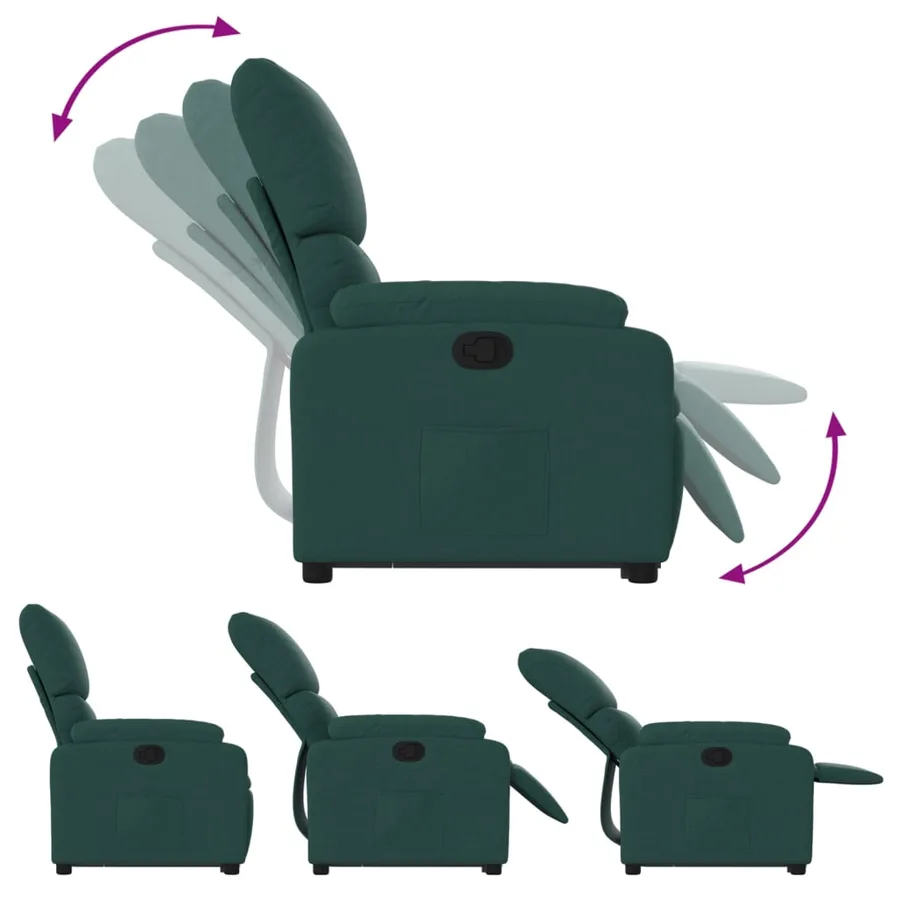 Fauteuil inclinable vert foncé tissu - 7