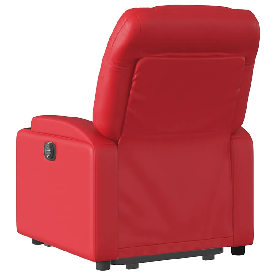 Fauteuil inclinable de massage électrique rouge similicuir - 5