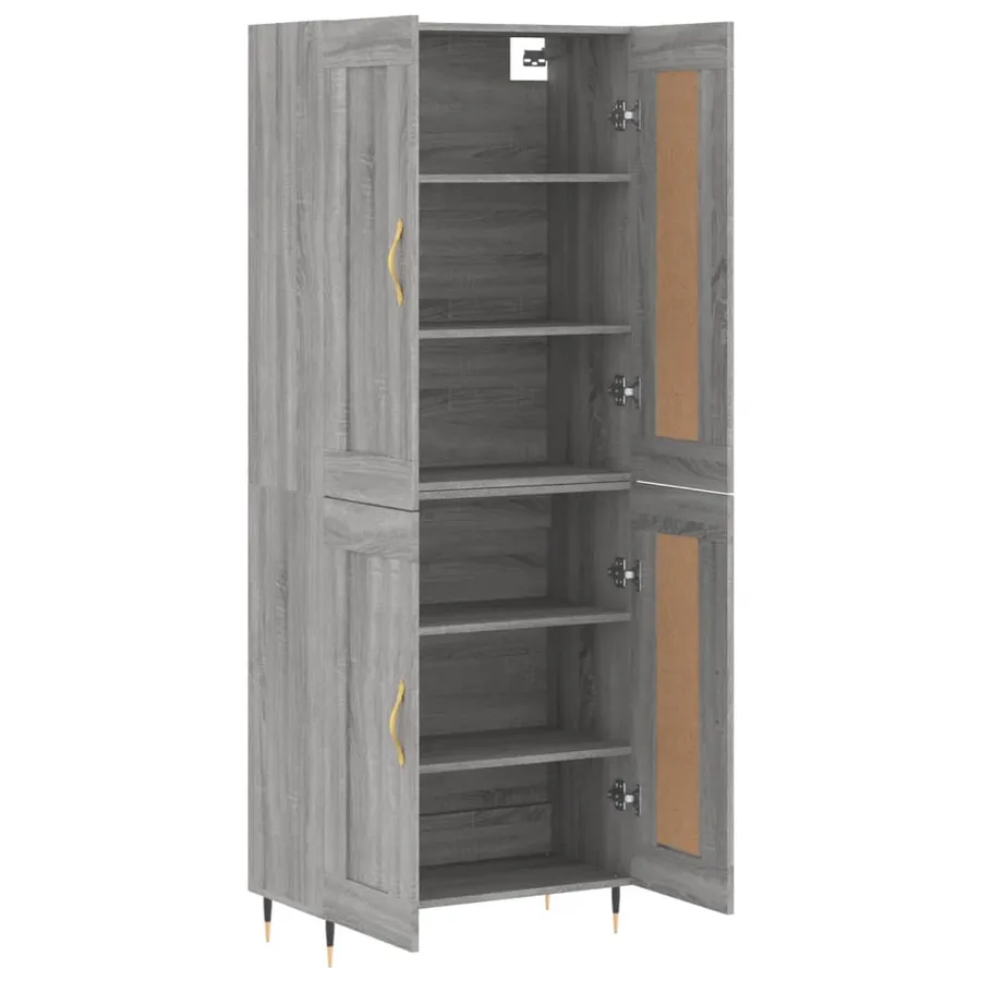 Buffet haut Sonoma gris 69,5x34x180 cm Bois d'ingénierie - 3