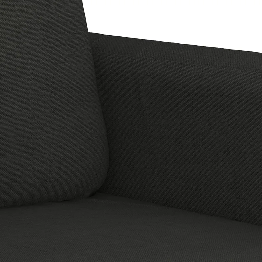 Ensemble de canapés 3 pcs avec coussins Noir Tissu - 6