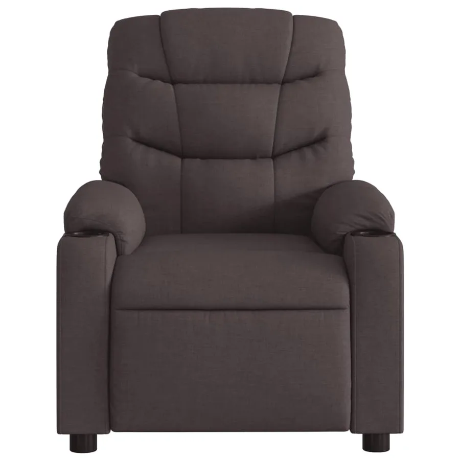 Fauteuil de massage inclinable électrique Marron foncé Tissu - 9