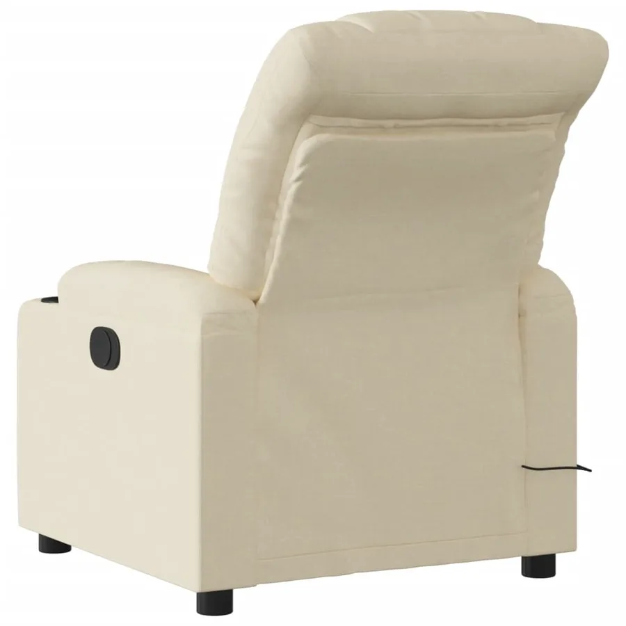 Fauteuil de massage inclinable Crème Tissu - 4