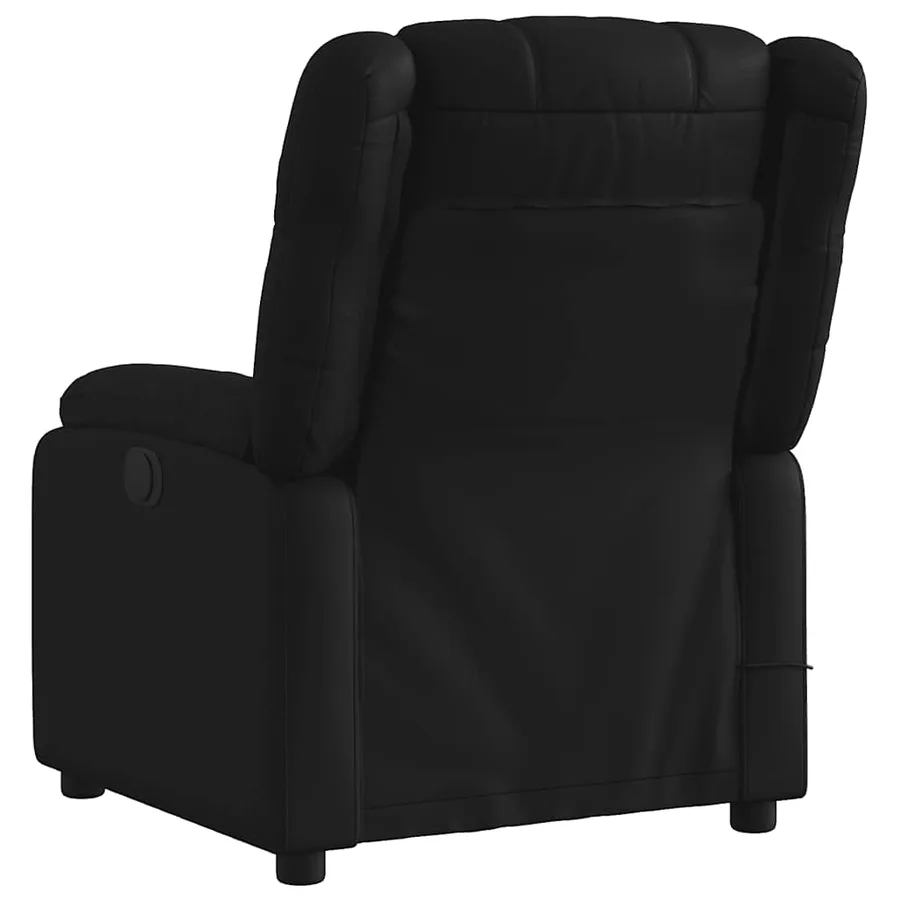 Fauteuil de massage inclinable noir similicuir - 4