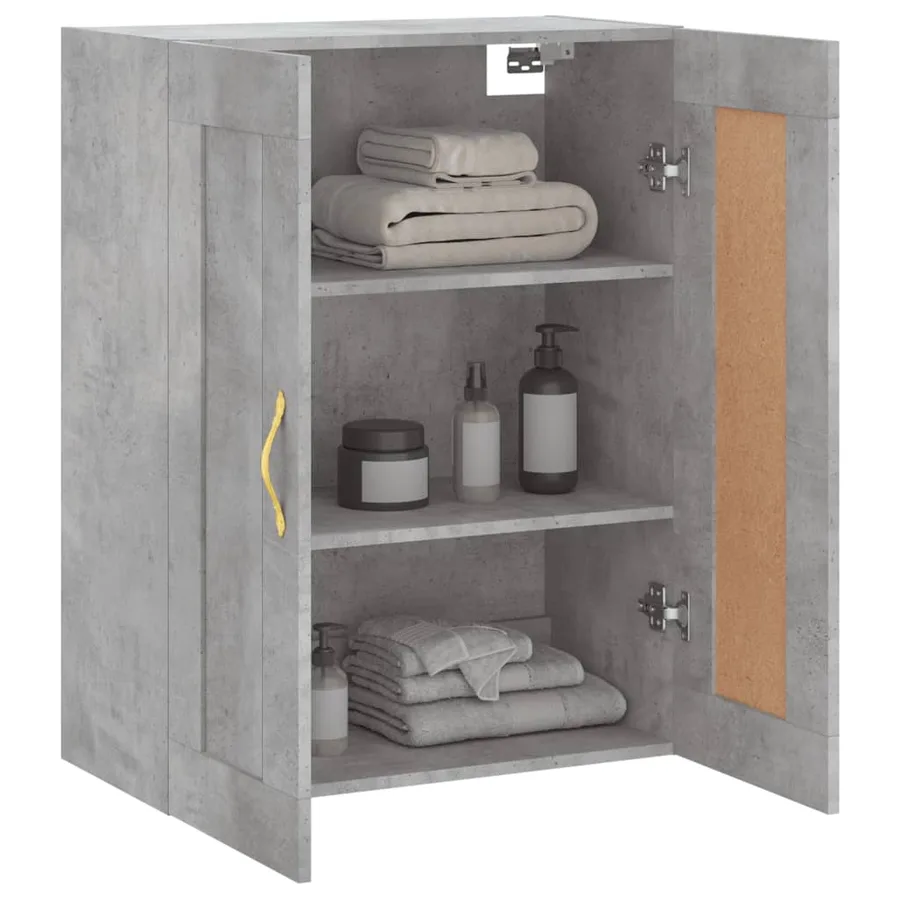 Armoire murale gris béton 69,5x34x90 cm bois d'ingénierie - 5