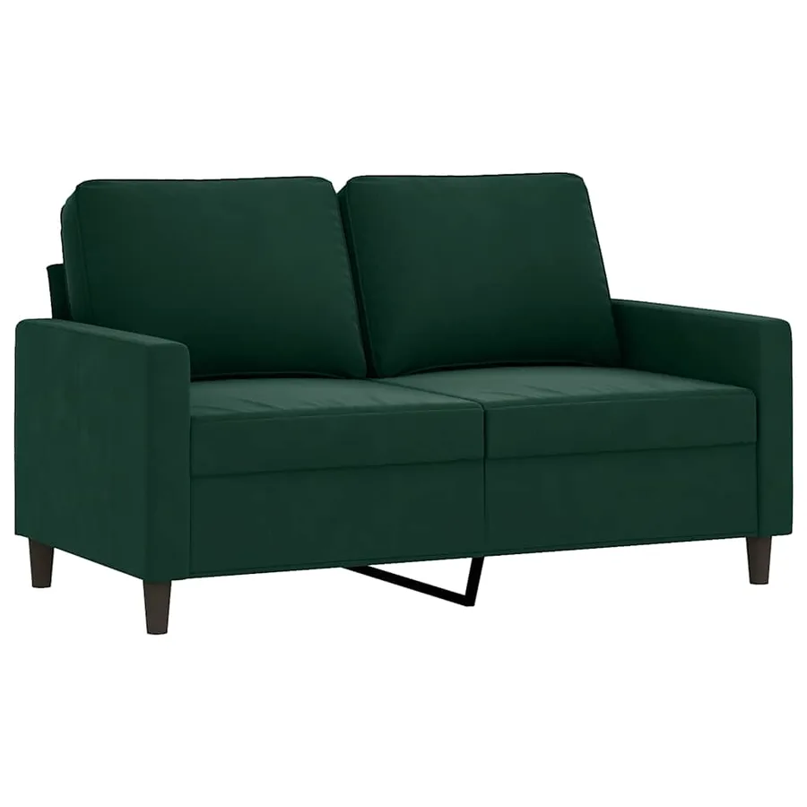 Ensemble de canapés 3 pcs avec coussins Vert foncé Velours - 3