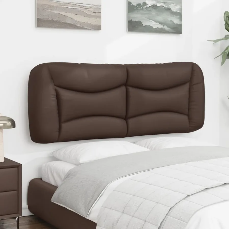 Coussin de tête de lit Hvar marron 140 cm similicuir - 4