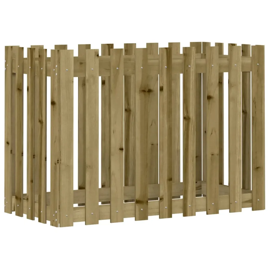 Lit surélevé de jardin design de clôture bois de pin imprégné - 4