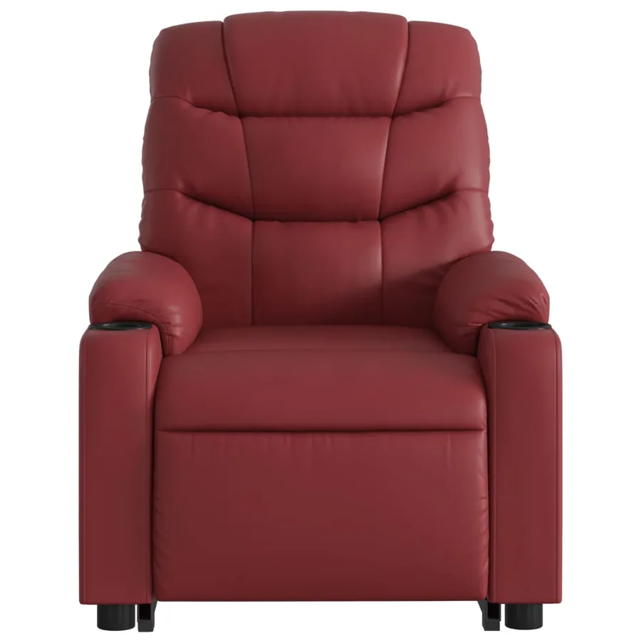 Fauteuil inclinable électrique rouge bordeaux similicuir - 9