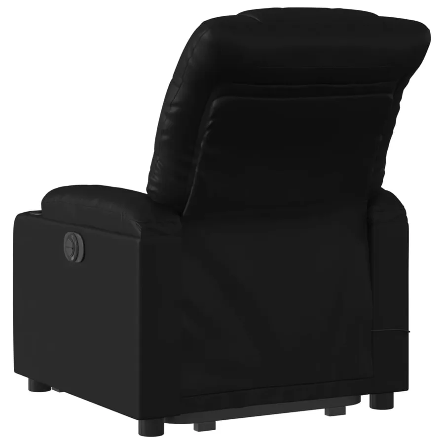Fauteuil inclinable de massage électrique noir similicuir - 5