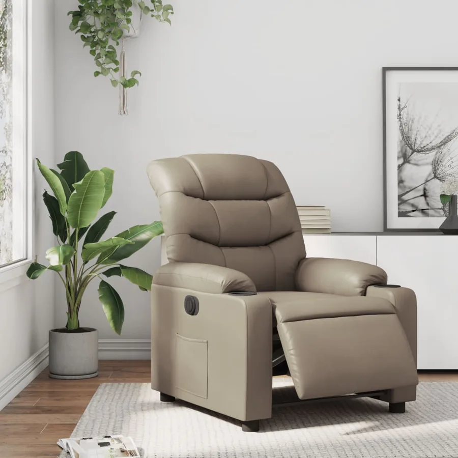 Fauteuil inclinable électrique Cappuccino Similicuir - 16