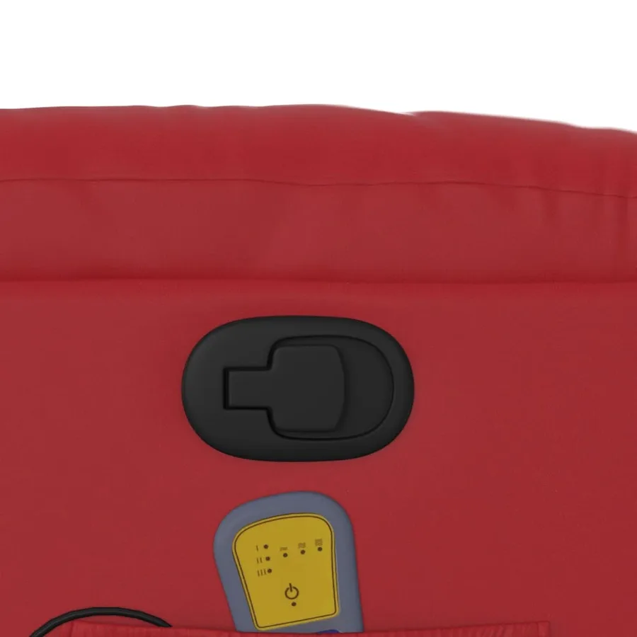 Fauteuil de massage inclinable rouge similicuir - 10