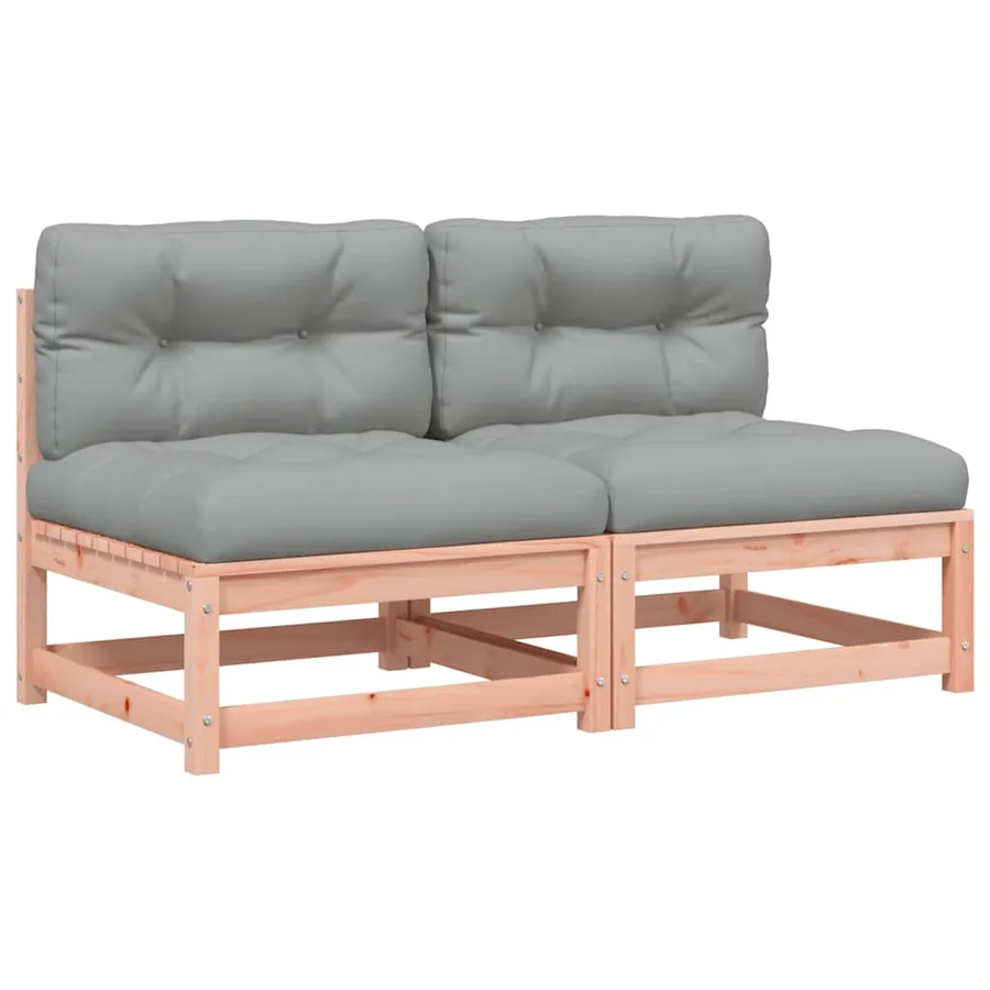 Canapés de jardin sans accoudoirs avec coussins 2 pcs - 2