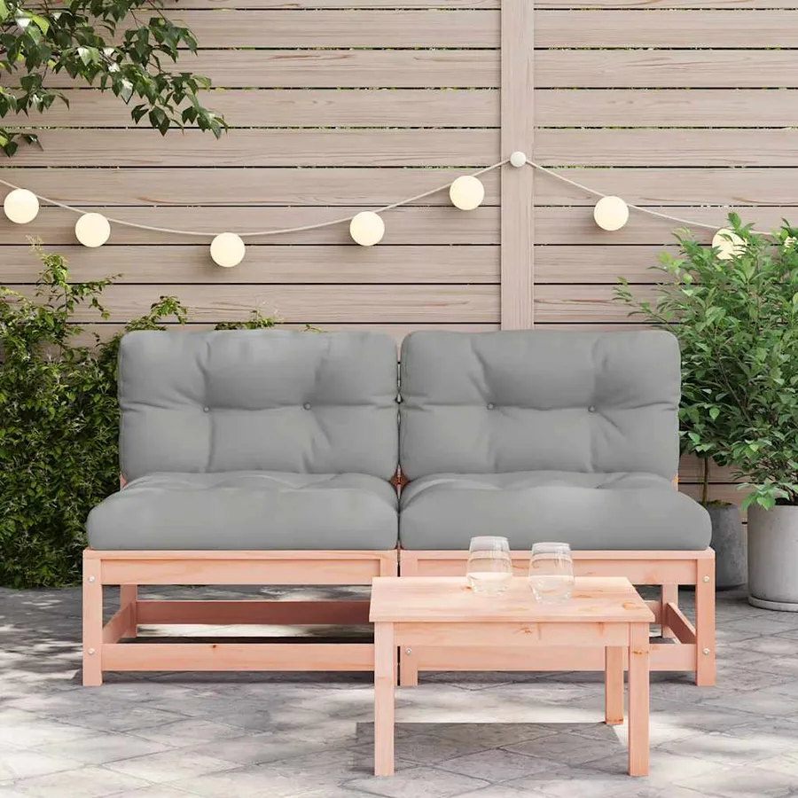 Canapés de jardin sans accoudoirs avec coussins 2 pcs - 3