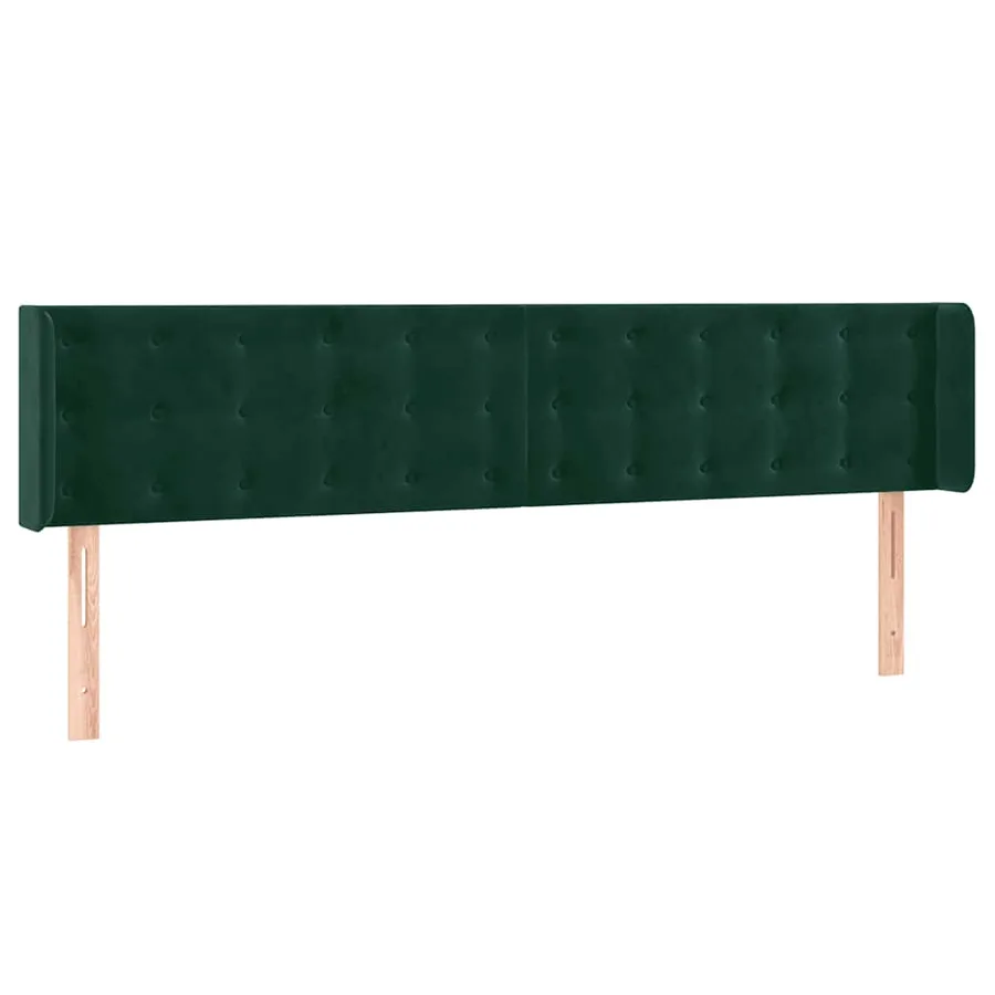 Tête de lit à LED Vert foncé 163x16x78/88 cm Velours - 3