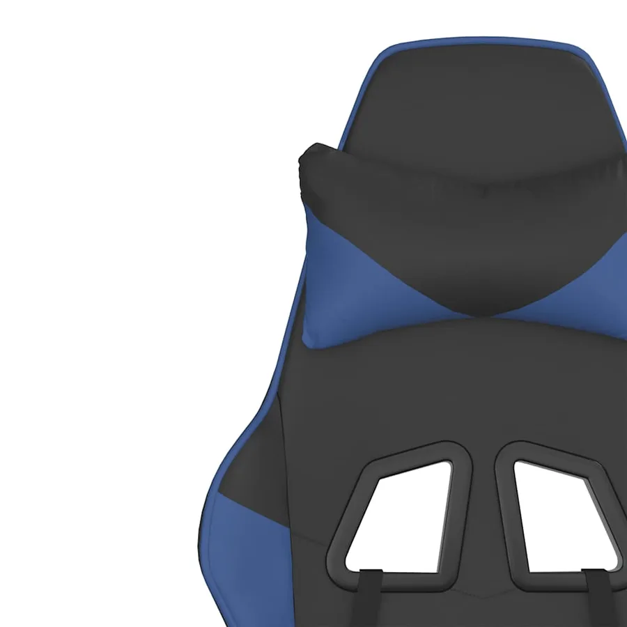 Chaise de jeu Noir et bleu Similicuir - 11