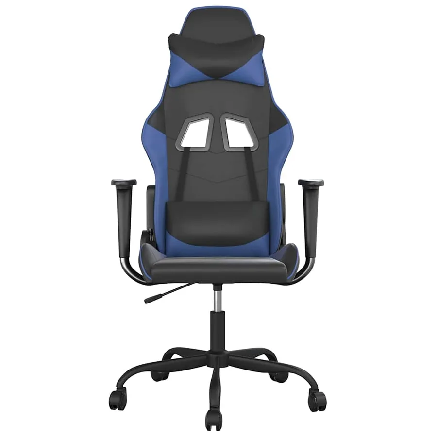 Chaise de jeu Noir et bleu Similicuir - 3