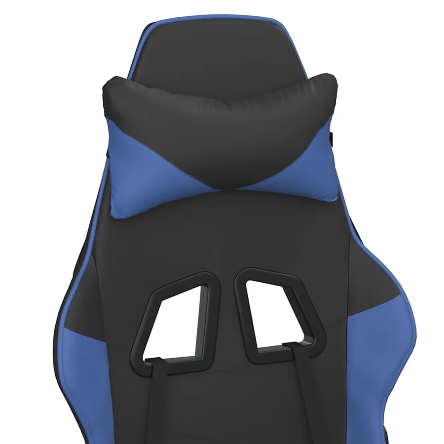 Chaise de jeu Noir et bleu Similicuir - 9