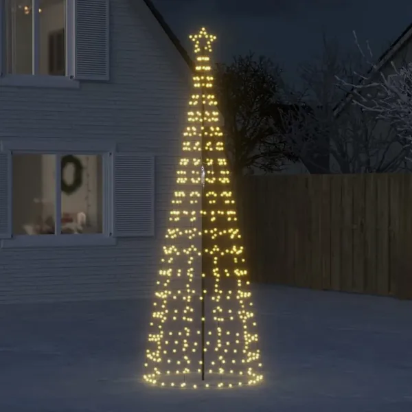 Sapin de Noël à LED avec piquets 570 LED blanc chaud 300 cm