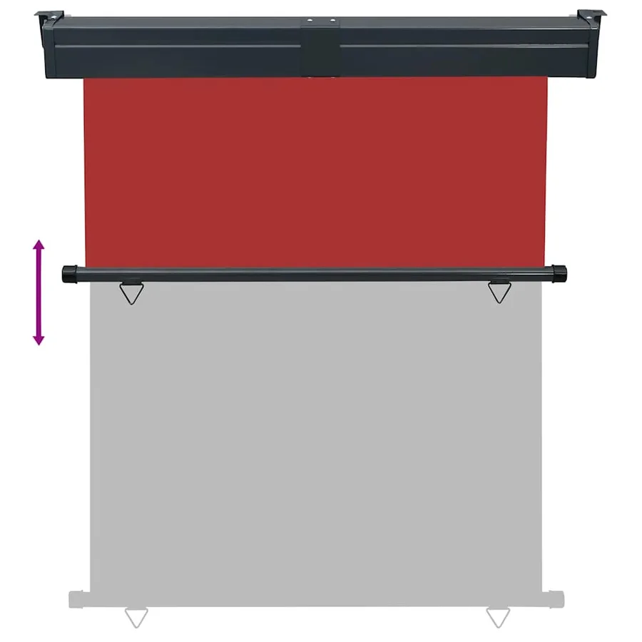 Auvent latéral de balcon 145x250 cm Rouge - 5