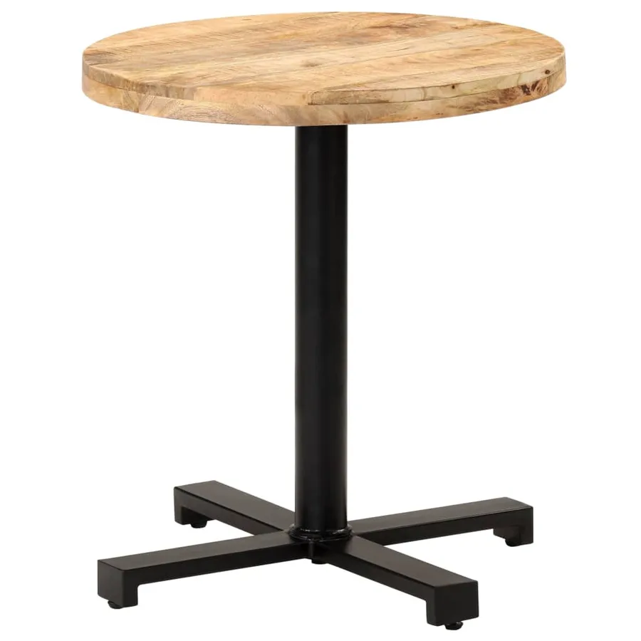 Table de bistro Ronde Ø70x75 cm Bois de manguier brut - 10