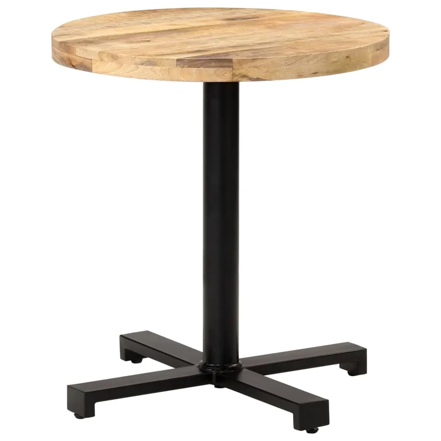 Table de bistro Ronde Ø70x75 cm Bois de manguier brut - 7