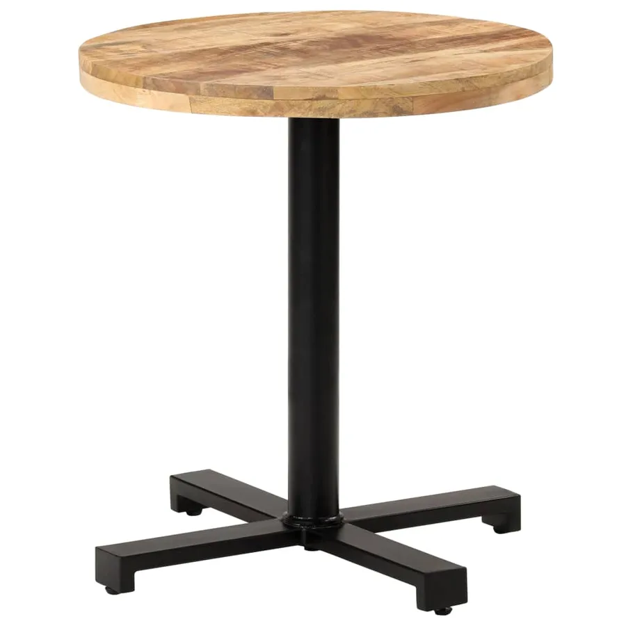 Table de bistro Ronde Ø70x75 cm Bois de manguier brut - 8
