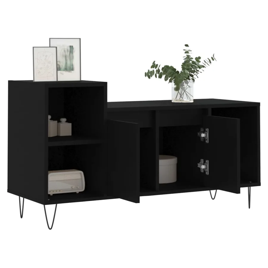 Meuble TV Noir 100x35x55 cm Bois d'ingénierie - 4