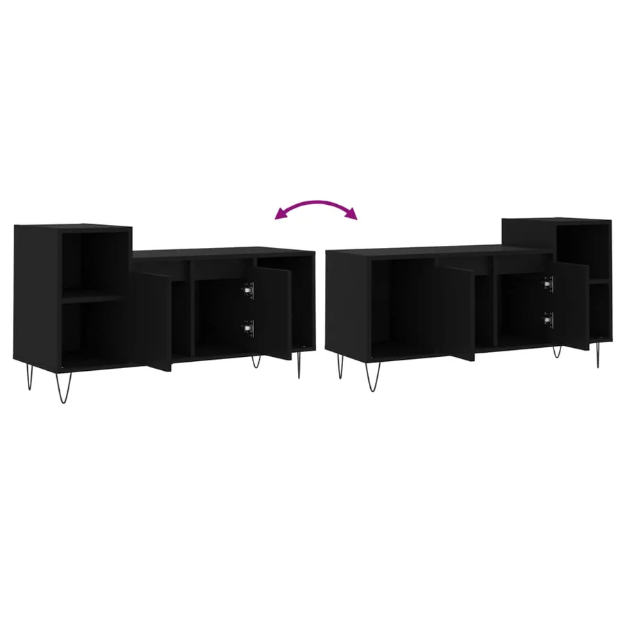 Meuble TV Noir 100x35x55 cm Bois d'ingénierie - 9