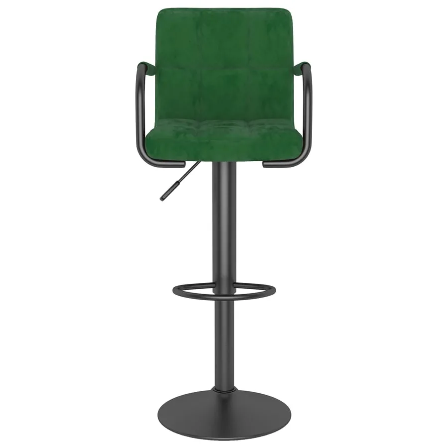 Tabourets de bar lot de 2 vert foncé velours - 4