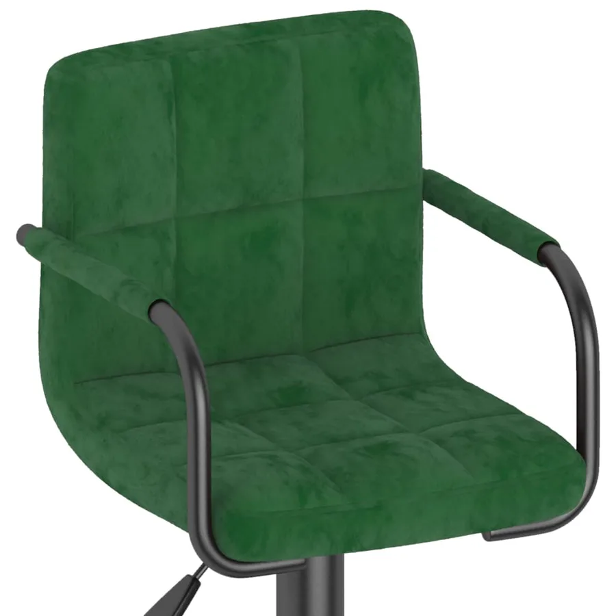 Tabourets de bar lot de 2 vert foncé velours - 8