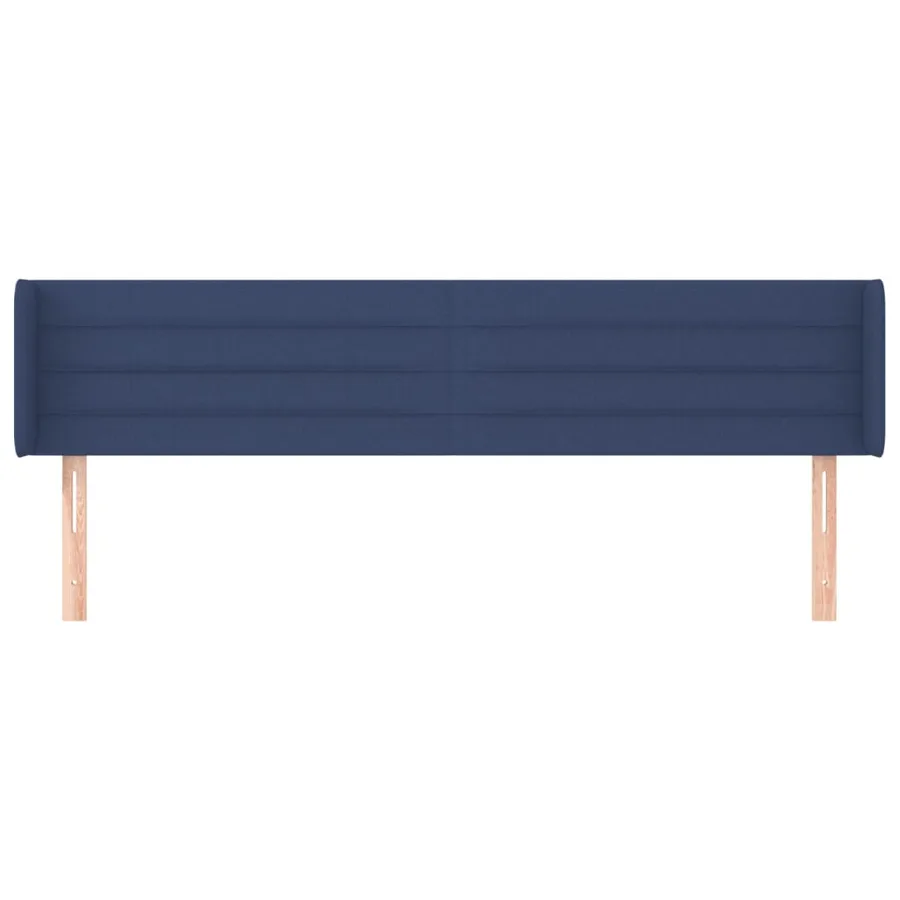 Tête de lit avec oreilles Bleu 163x16x78/88 cm Tissu - 3