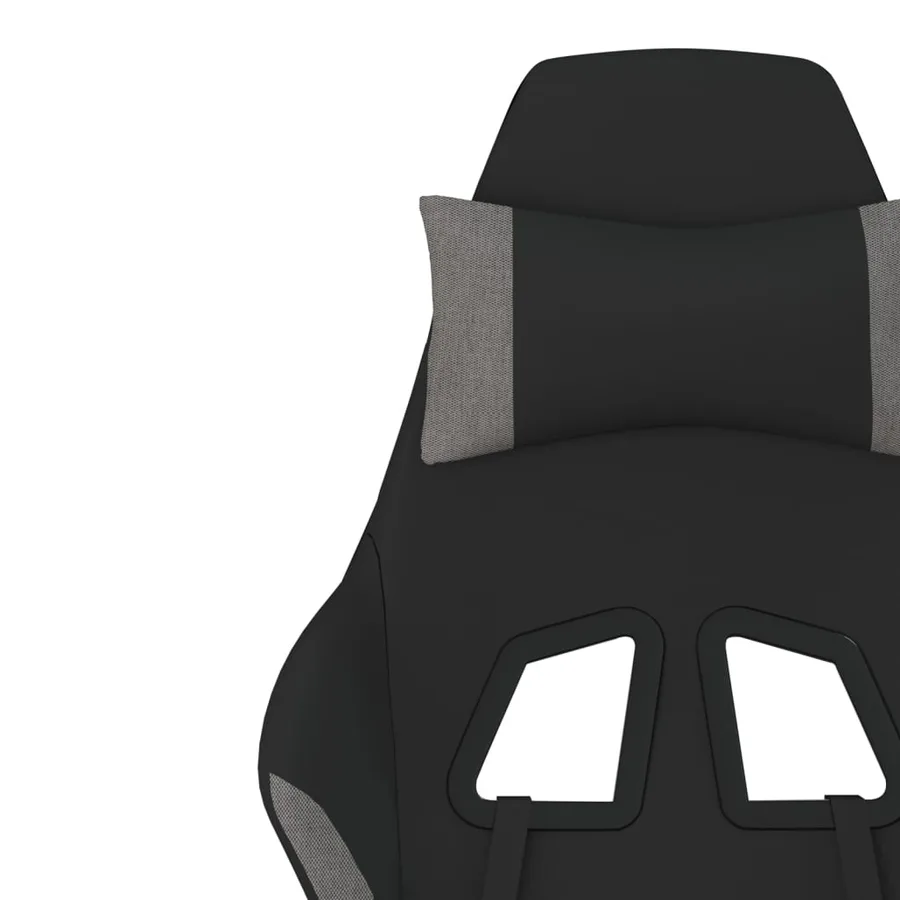 Chaise de jeu avec repose-pied Noir et gris clair Tissu - 12