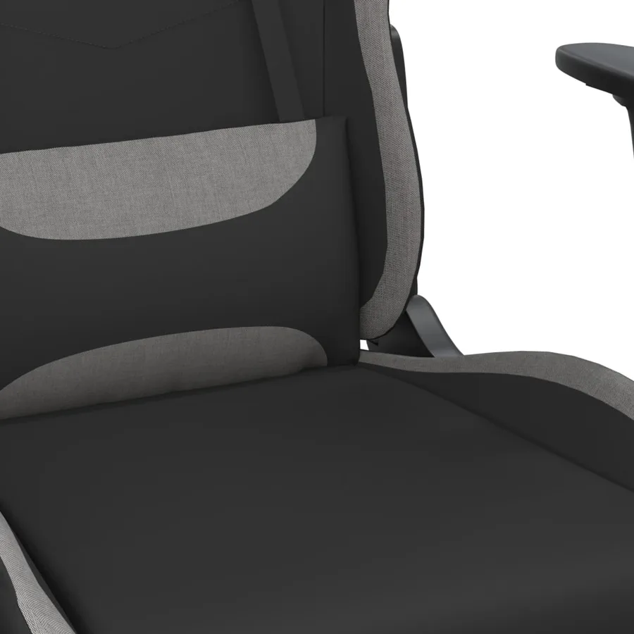 Chaise de jeu avec repose-pied Noir et gris clair Tissu - 9