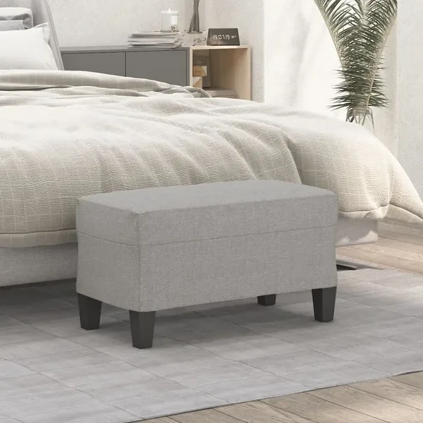 Banc Gris clair 70x35x41 cm Tissu