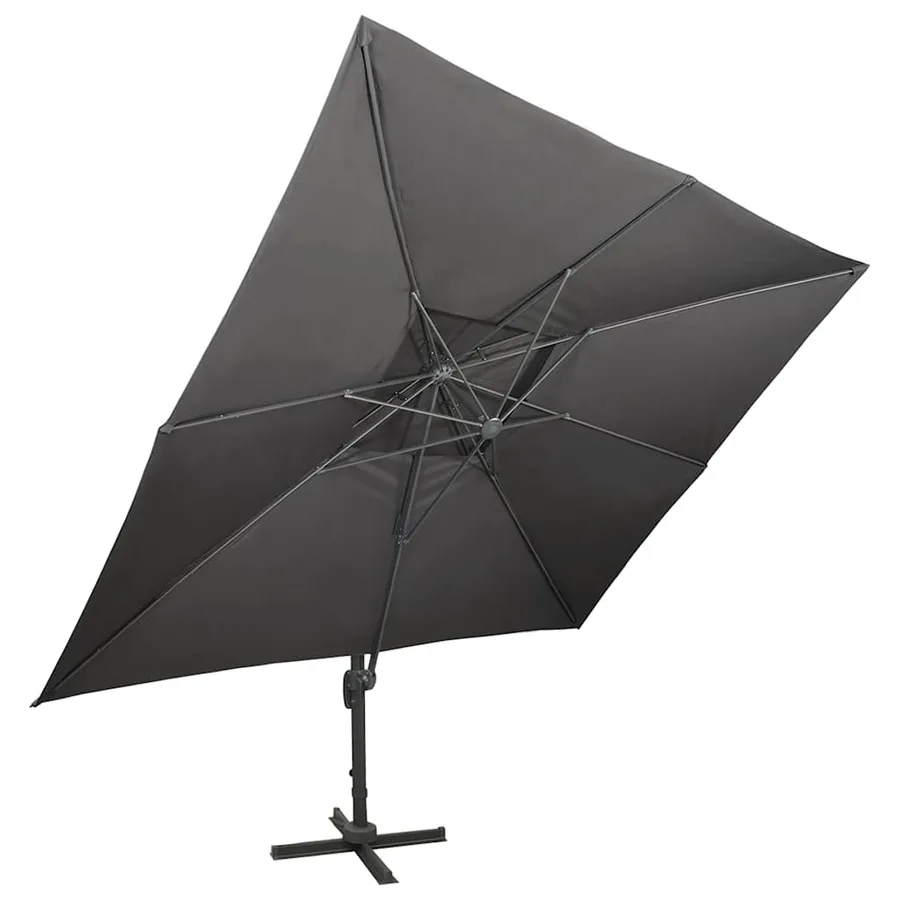 Parasol de jardin déporté avec double plateau Anthracite 400 x 300 cm - 2