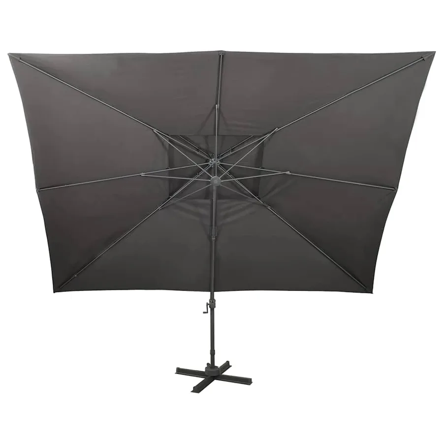 Parasol de jardin déporté avec double plateau Anthracite 400 x 300 cm - 3