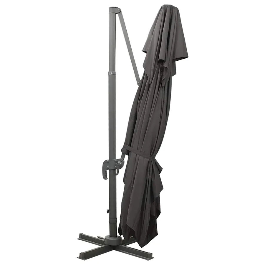 Parasol de jardin déporté avec double plateau Anthracite 400 x 300 cm - 4