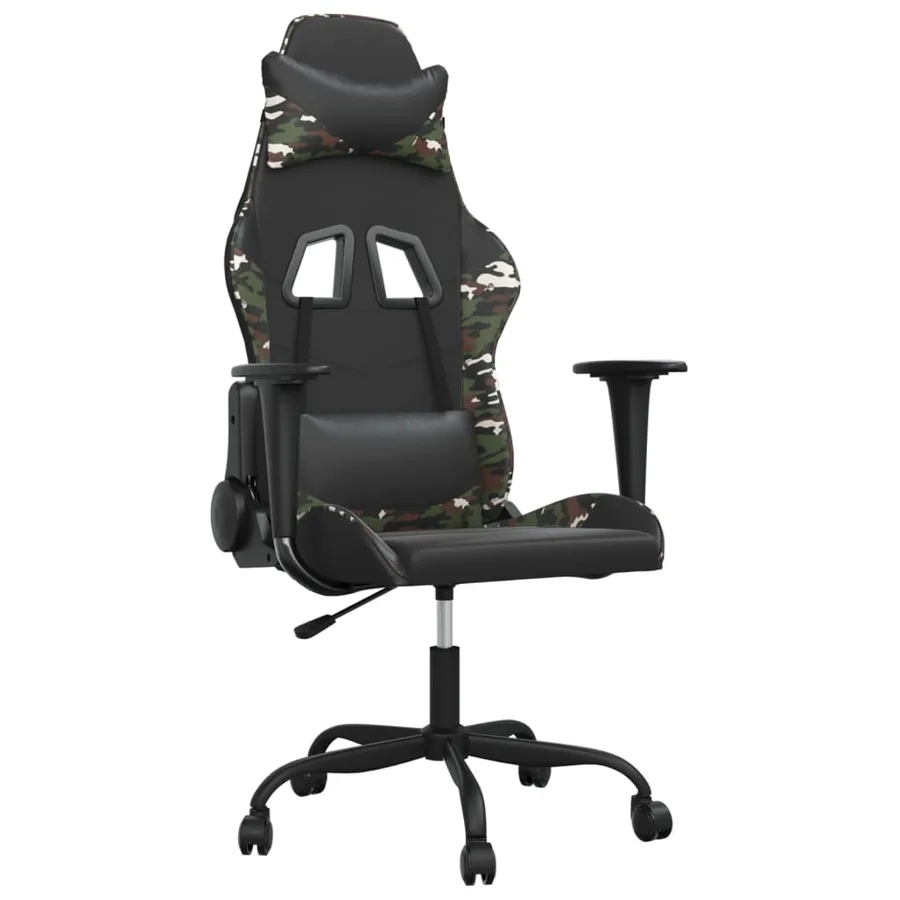 Chaise de jeu de massage Noir et camouflage Similicuir - 2