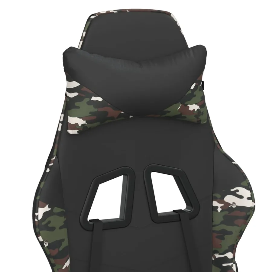 Chaise de jeu de massage Noir et camouflage Similicuir - 9
